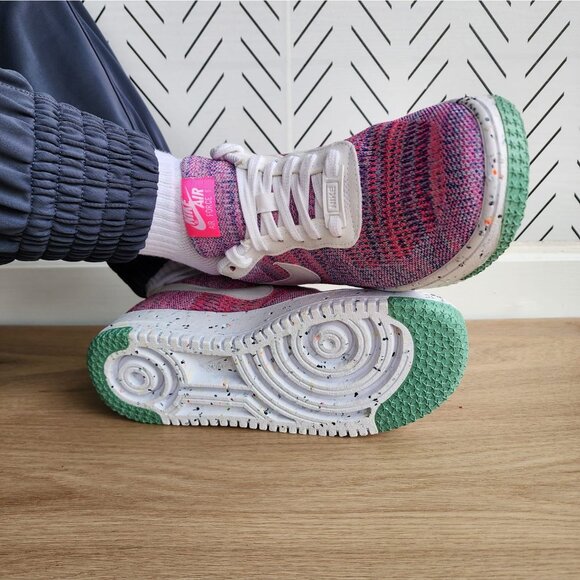 ❤️Rare Nike AF 1 Crater Flyknit Womens Shoes Sz 7.5 Fuchsia Pink 2020 DC7273-500 - Picture 3 of 15